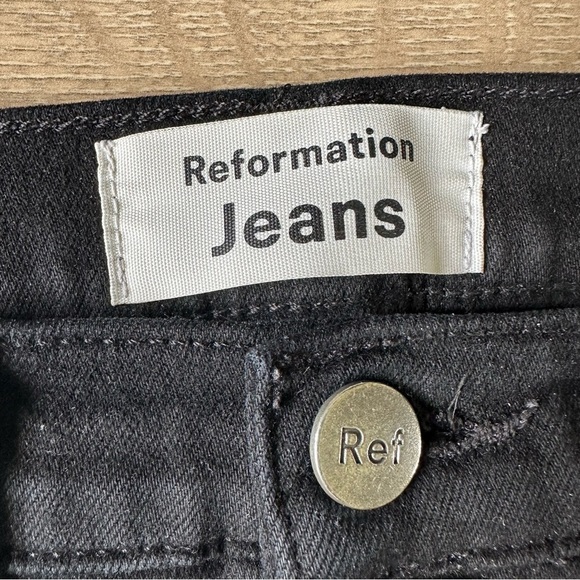 Reformation Jeans Ultra High & Skinny Black Jeans Sz 27 - Picture 5 of 6